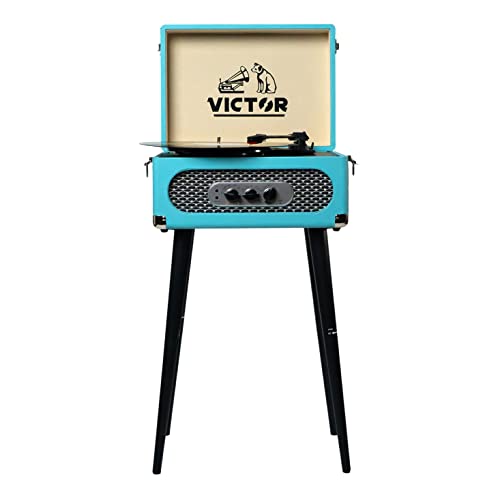 Turquoise 5-in-1 Turntable Music Center with Record Player C681481
