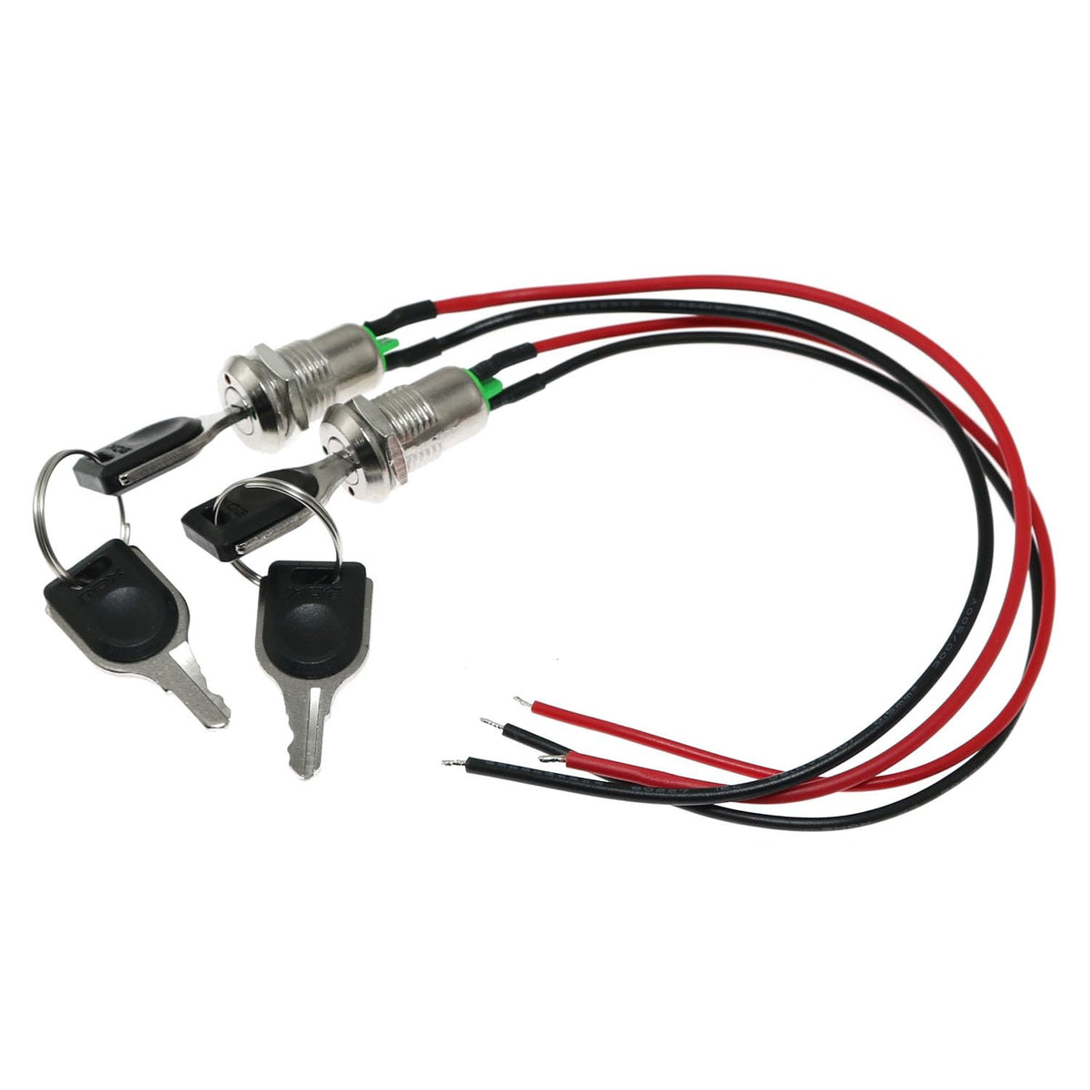 2PCS Metal Key Lock 12mm Pre Wired Rotary Self Locking Double Belt Line Two Gear V5363