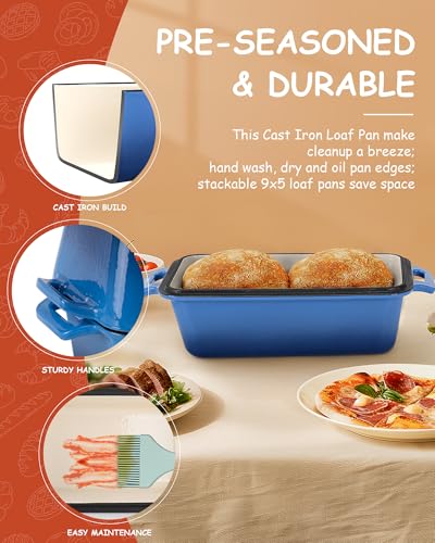 Cast Iron Loaf Pan with Lid 2 Piece Set O618