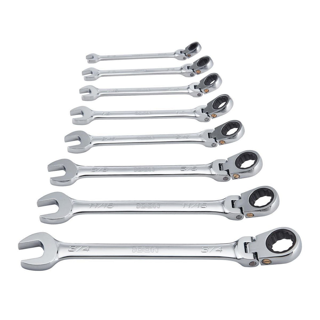 8-Piece SAE Ratcheting Combination Wrench G690376