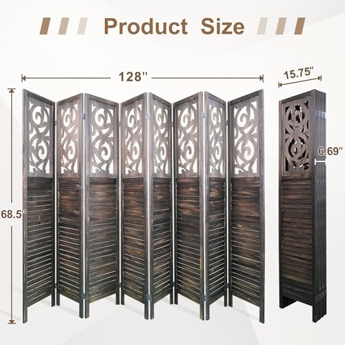 8 Panel Wood Peg Board Room Divider N613082