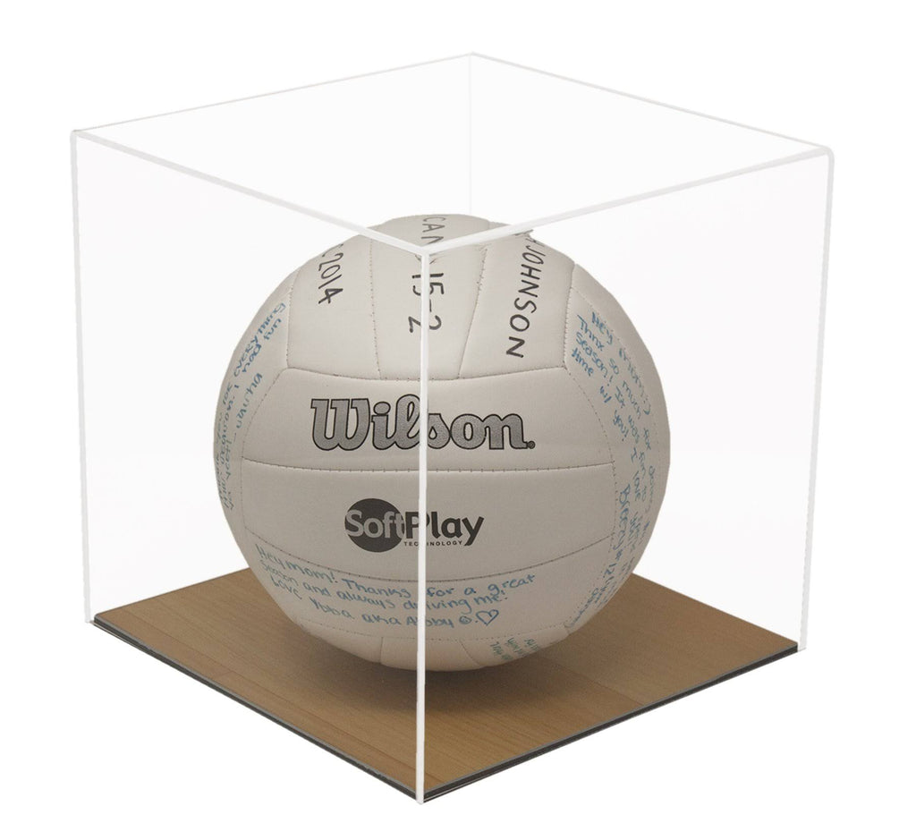 Clear Display Case with Simulated Wood Floor U264