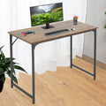 40 inch Computer Desk Wood Top Metal Frame Workstation E298315