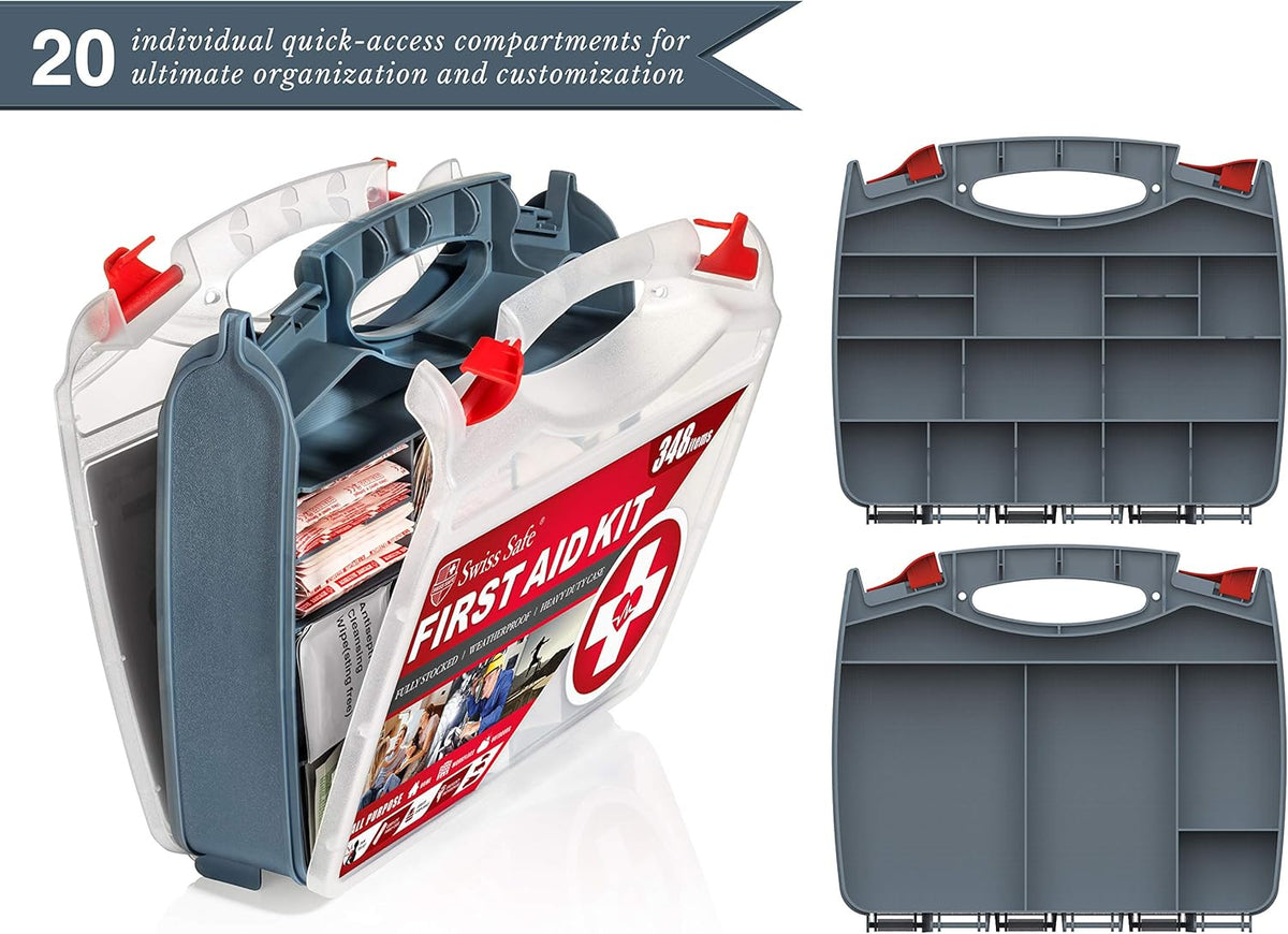 2-in-1 Hardcase First Aid Kit (348 Piece) + Bonus Mini Kit (32 Piece) C799832