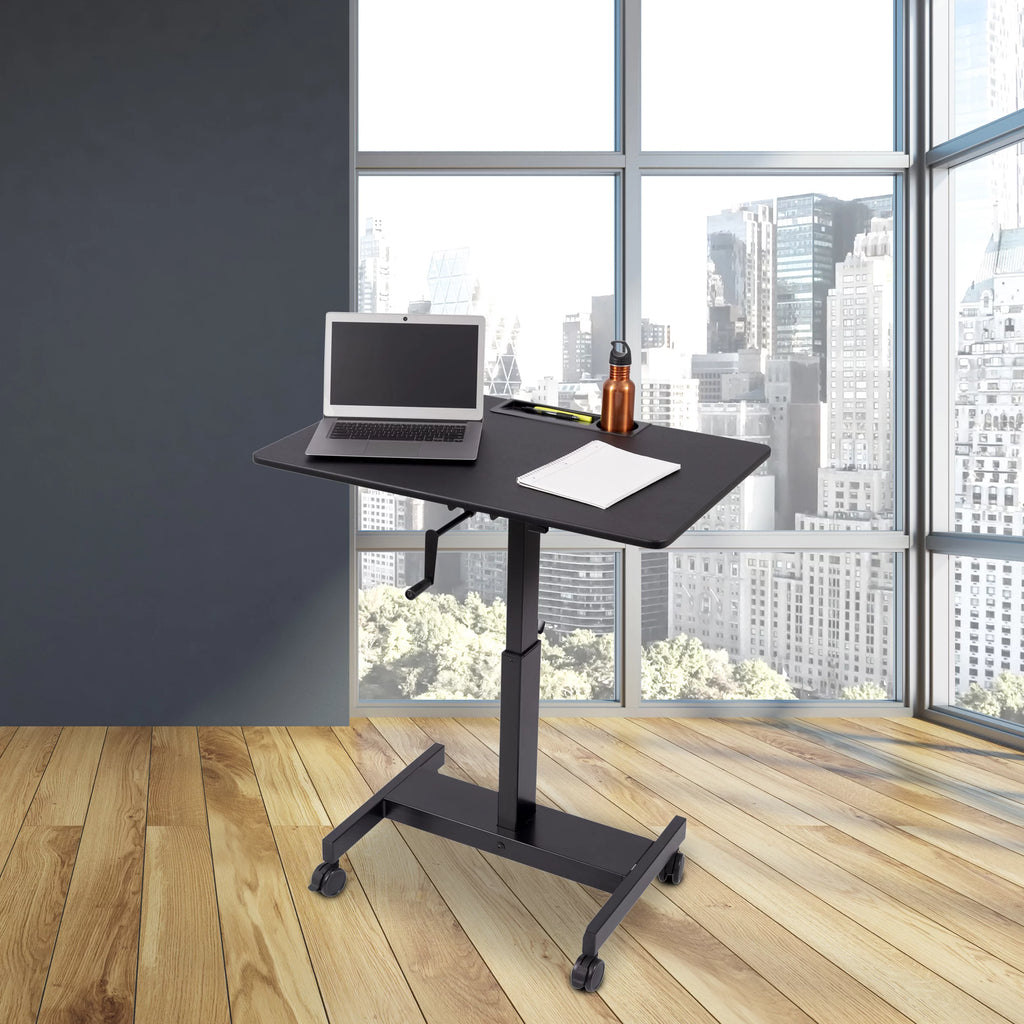 Adjustable Height Single Column Rolling Standing Desk G368