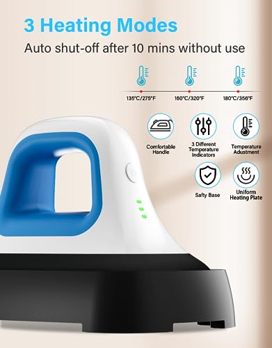 Mini Heat Press 7"x 3.8" Hand held Iron Press (Blue) G735602