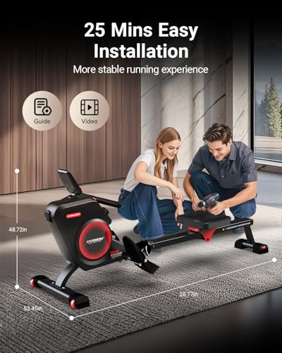 Magnetic Rowing Machine with Bluetooth, 350 LB Weight Capacity C880