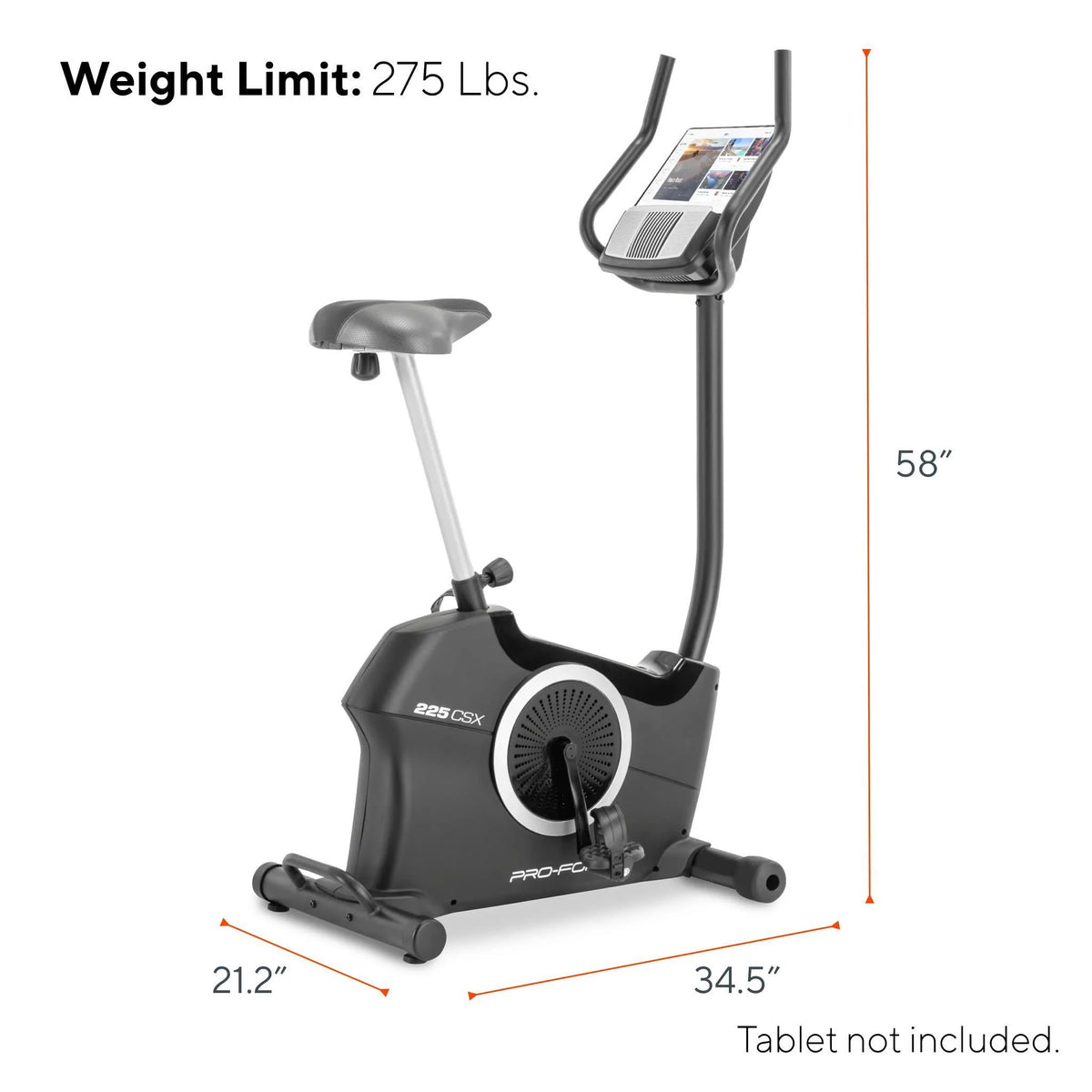 Recumbent Exercise Bike with Display and Tablet Holder Y1636
