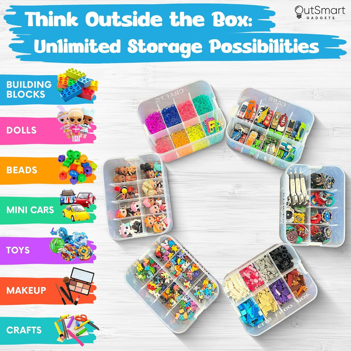 3 Layers Plastic Stackable Toy Storage Organizer Bin with Adjustable Compartments X6840