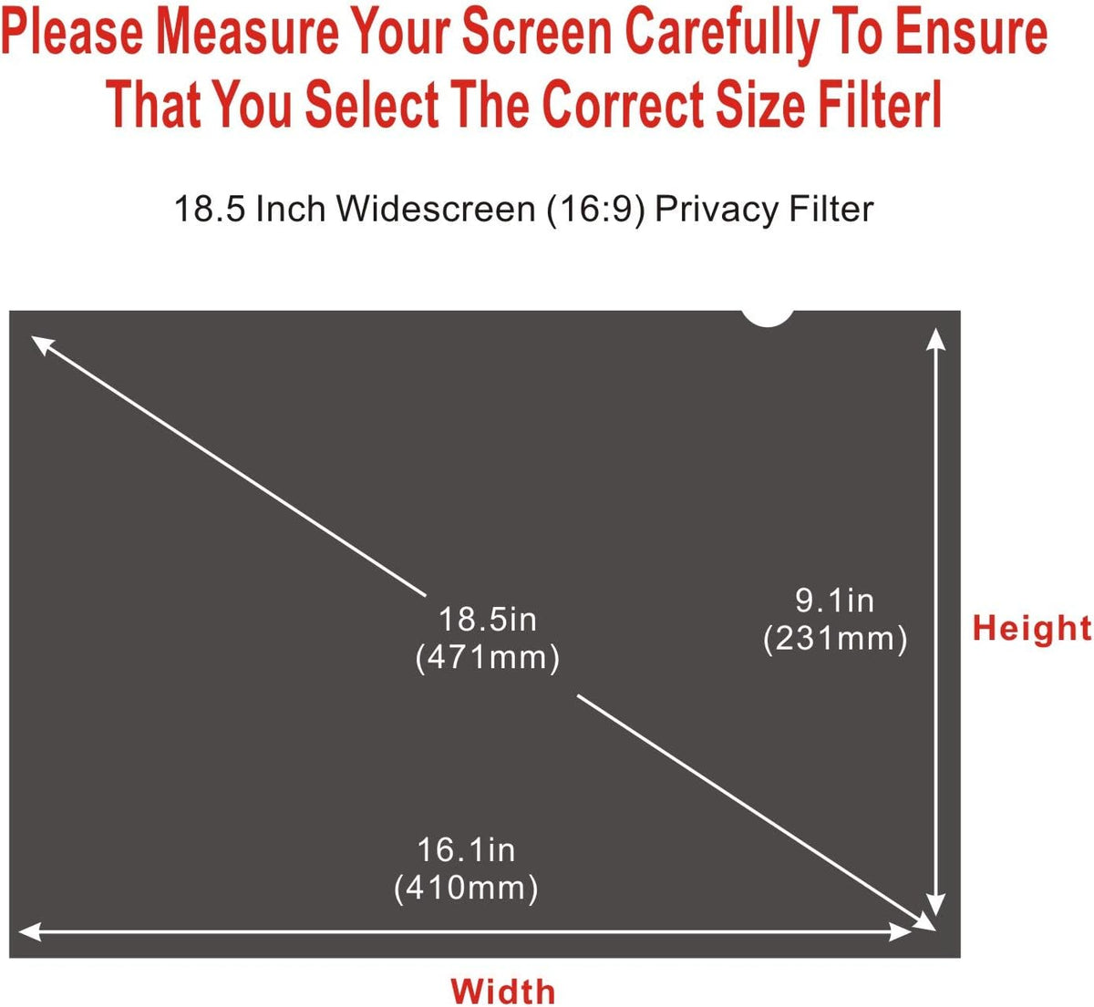 18.5-inch Widescreen Privacy Screen Filter, Pack of 2 U189