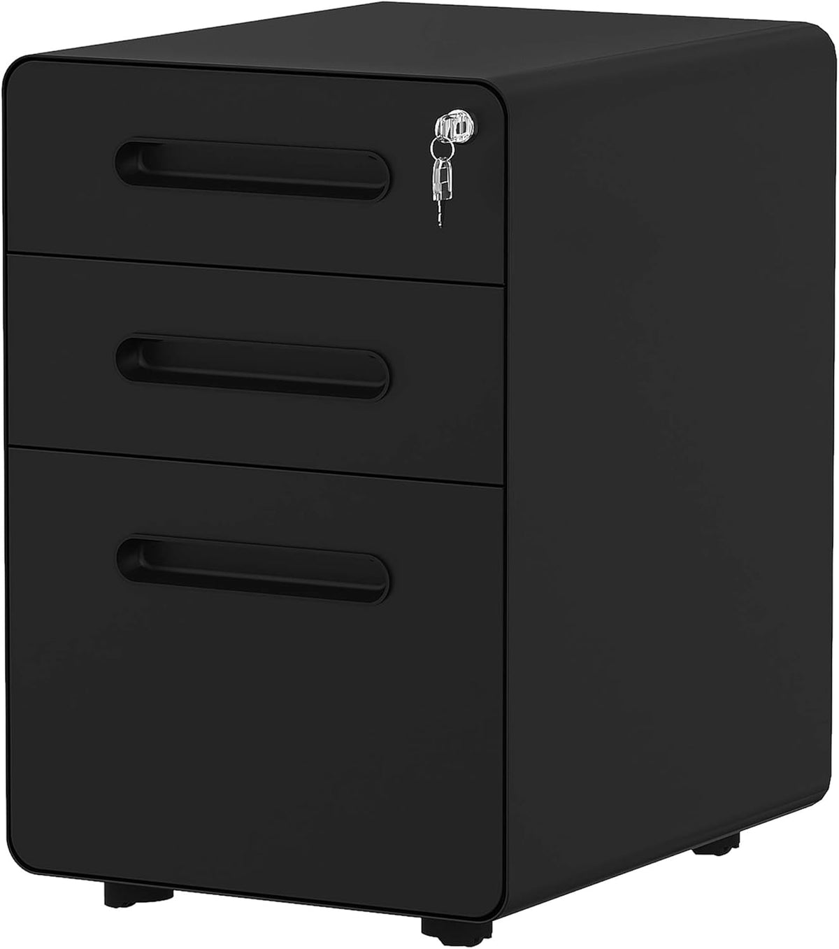 3 Drawer White Metal Rolling File Cabinet with Lock K797