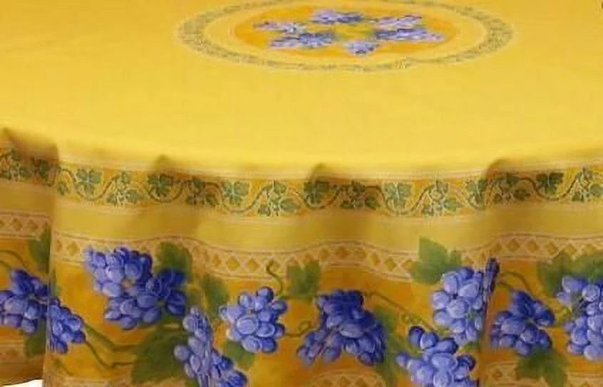 70" Round Coated Cotton Tablecloth D1872