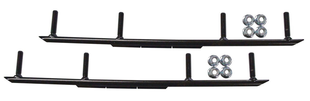 Green BX Snowmobile Skis with 6" Round Bars Complete Kit B607