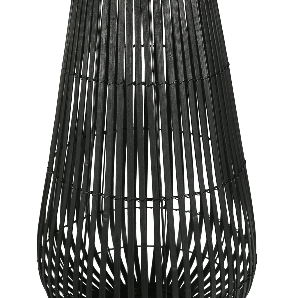 Black Metal Frame Lantern with Weaving P991299
