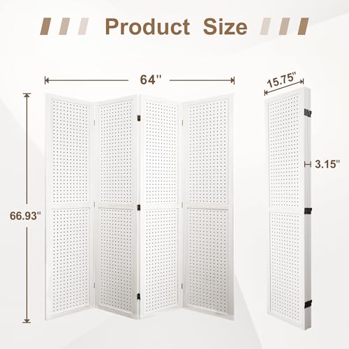 8 Panel Wood Peg Board Room Divider N613082