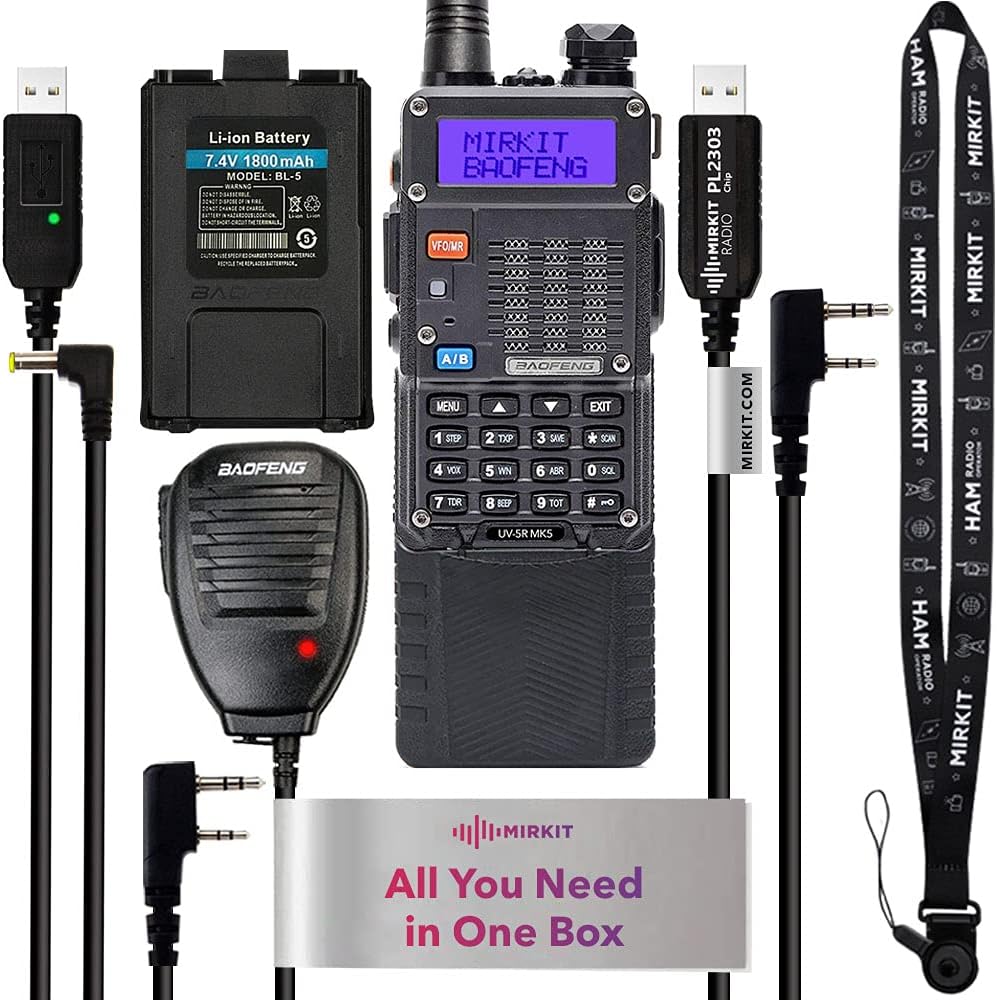 4X Ham Radios 8 Watt Max Power with Lanyards 1800 mAh Li-ion Battery and Programming Cable L339934