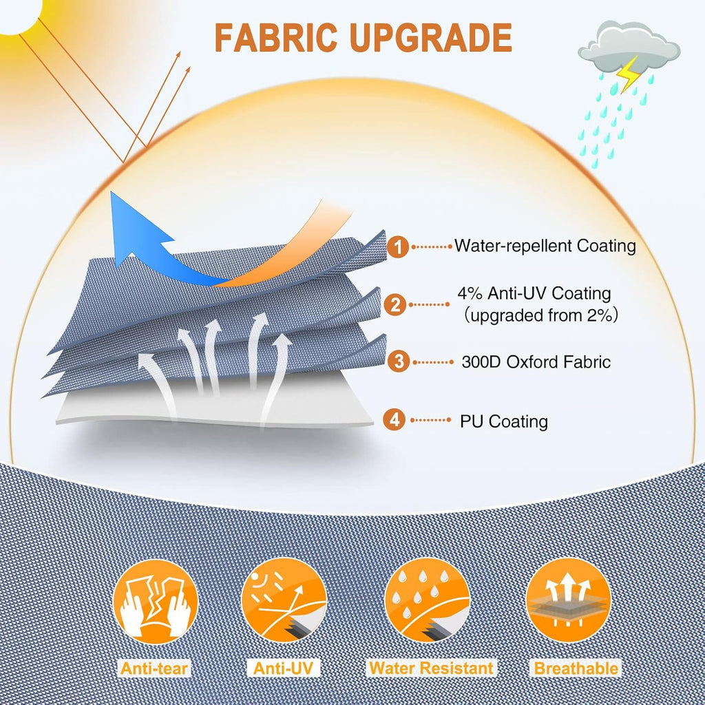 Waterproof Travel Trailer RV Cover with 4 Gutter Spout Covers H677
