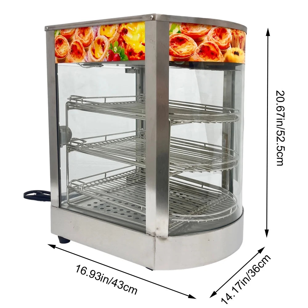 3 Tiers Stainless Steel Heated Cabinet B3672