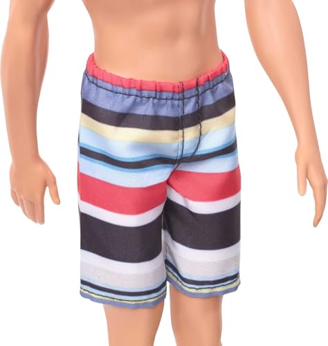 Beach-Themed Striped Swimsuit Fashion Doll O489