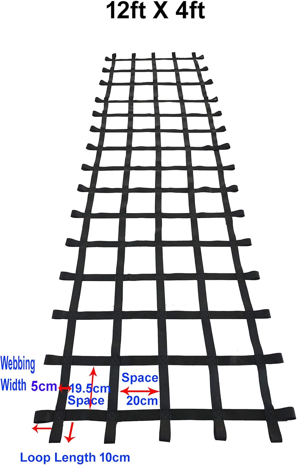 Climbing Cargo Net Black 12 ft x 4 ft G8941