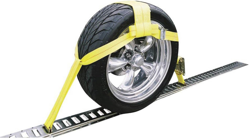 3500 lb. E-Track Adjustable Tire Basket Strap with Cam Buckle and Ratchet Pack of 2 W890494