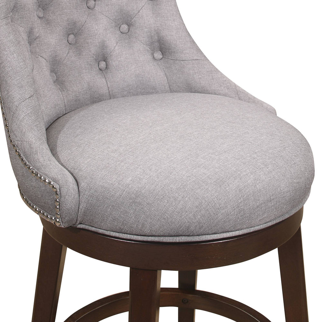 Gray Fabric Swivel Counter Height Stool D316