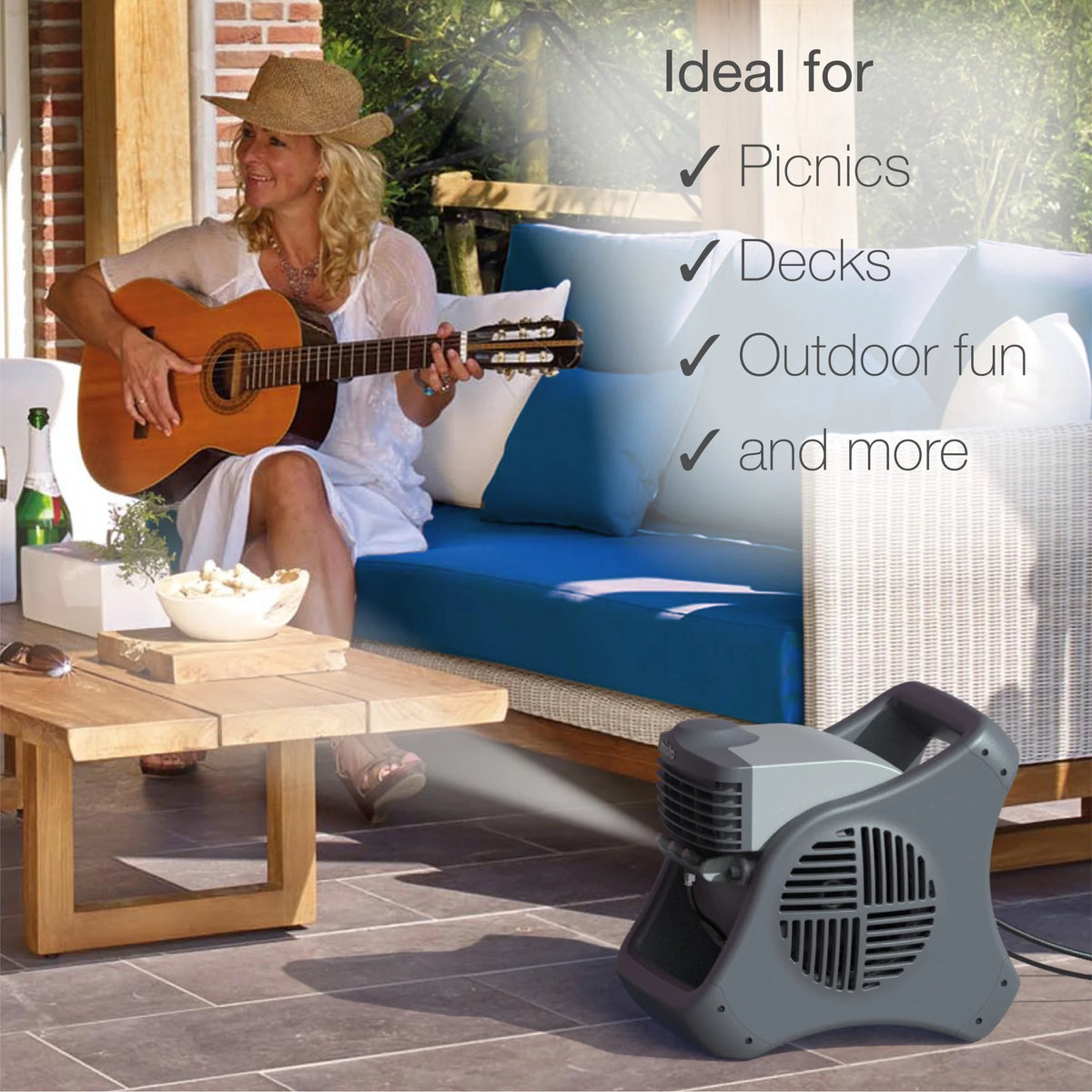 15" Outdoor Misting Fan with 3 Speeds, Black R8451