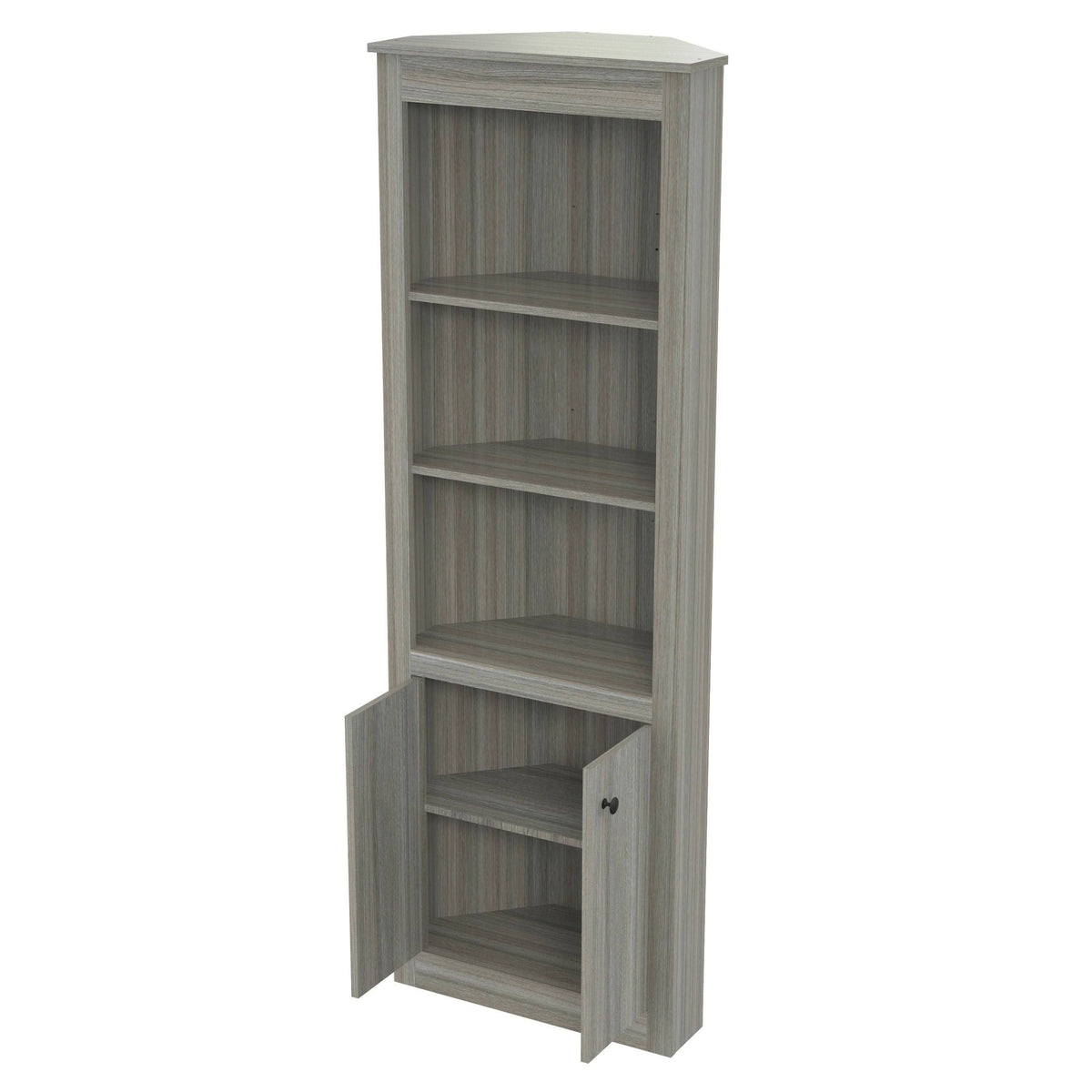 Smoked Oak Corner Bookcase I10748