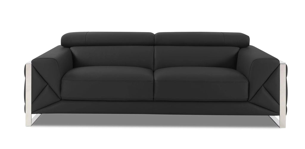 Dark Gray Genuine Italian Leather 3 Pcs Sofa Set T372631