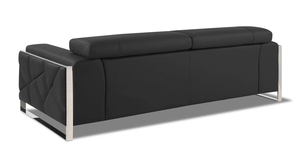 Dark Gray Genuine Italian Leather 3 Pcs Sofa Set T372631