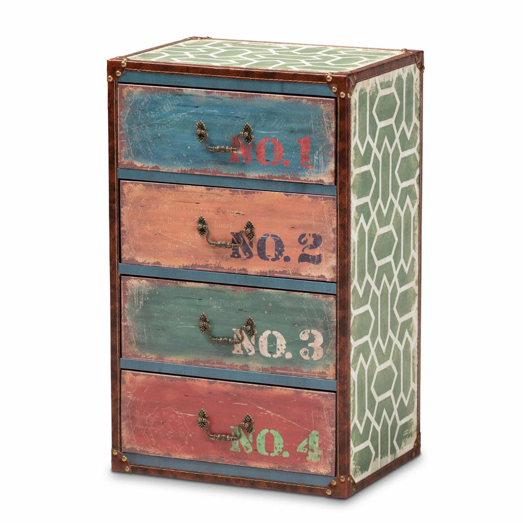 Multicolor Wood 4-Drawer Accent Storage Chest H38777