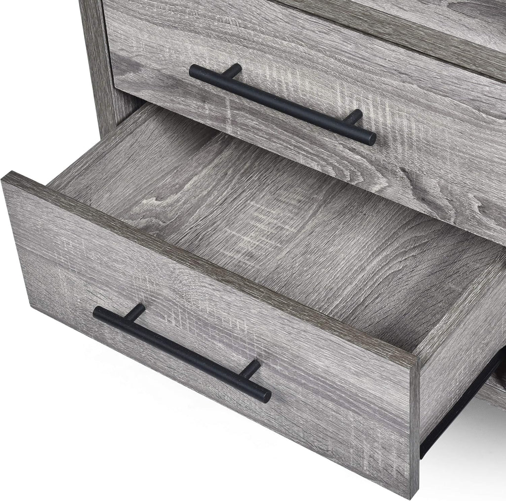 Brown Oak Black 6 Shelf Cabinet V919712