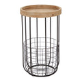 Black Metal Industrial Accent Table T8108