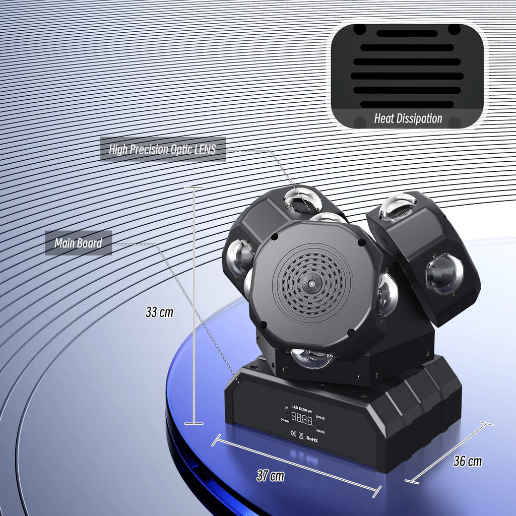 3 Head RGBW DMX512 LED Moving Head Stage Light O109