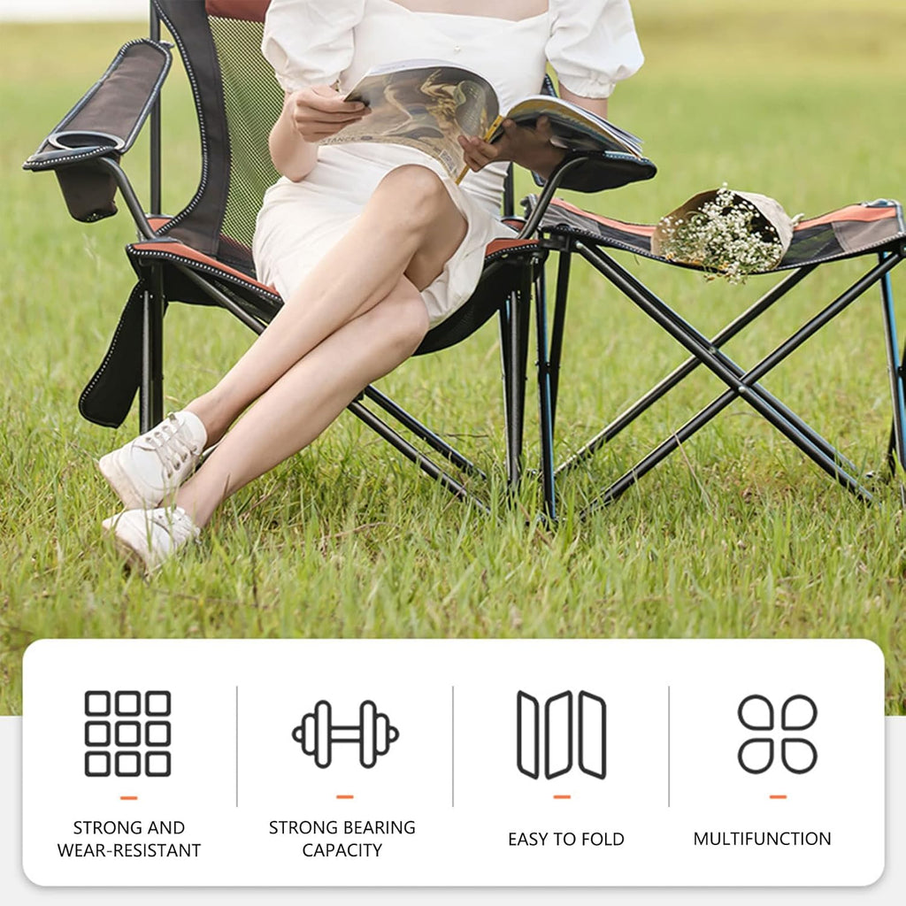 Folding Reclining Camping Chair with Footrest Z91899