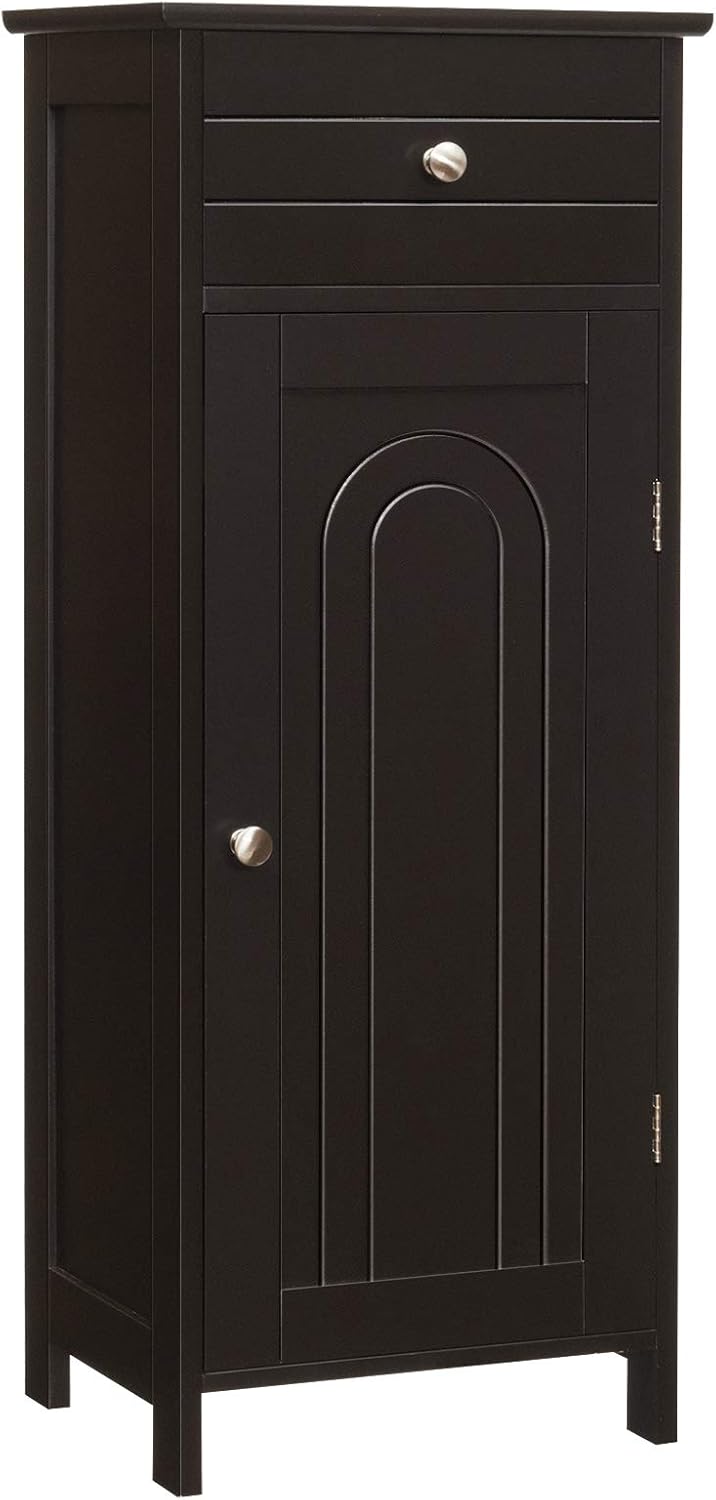 Brown Wooden Bathroom Floor Cabinet with Drawer P909
