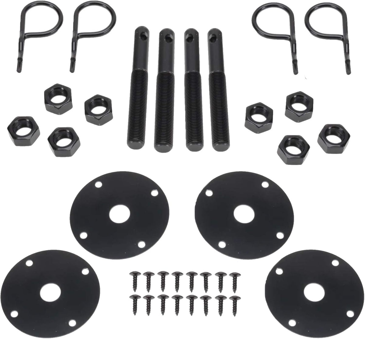 Black Steel Hood Pin Kit with Hair Pins Pack of 2 E584781
