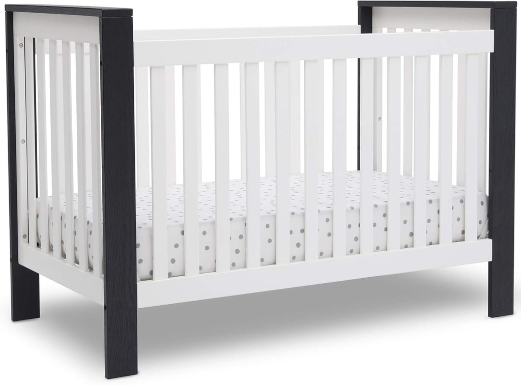 Bianca White Textured Midnight Grey 4-in-1 Convertible Crib A12443