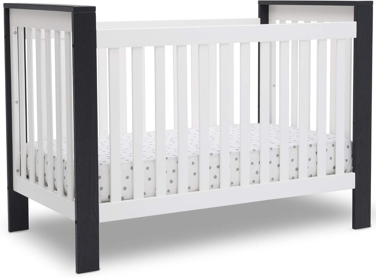 Bianca White Textured Midnight Grey 4-in-1 Convertible Crib A12443
