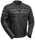 Black Leather Motorcycle Jacket D57939