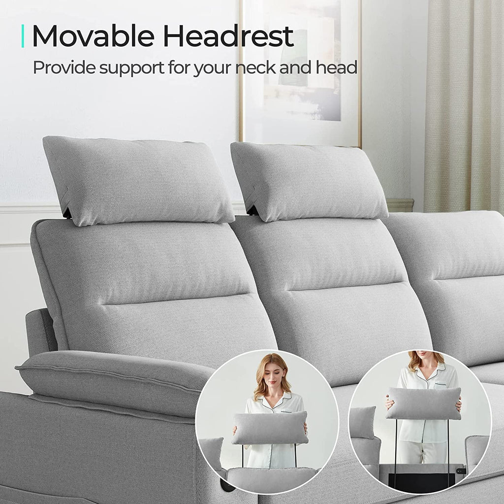 Light Grey Reversible Sectional Sofa with Storage W323