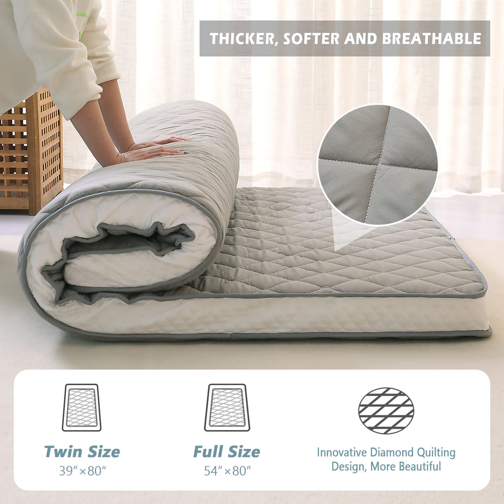 Gray Twin Quilted Futon Mattress X2837