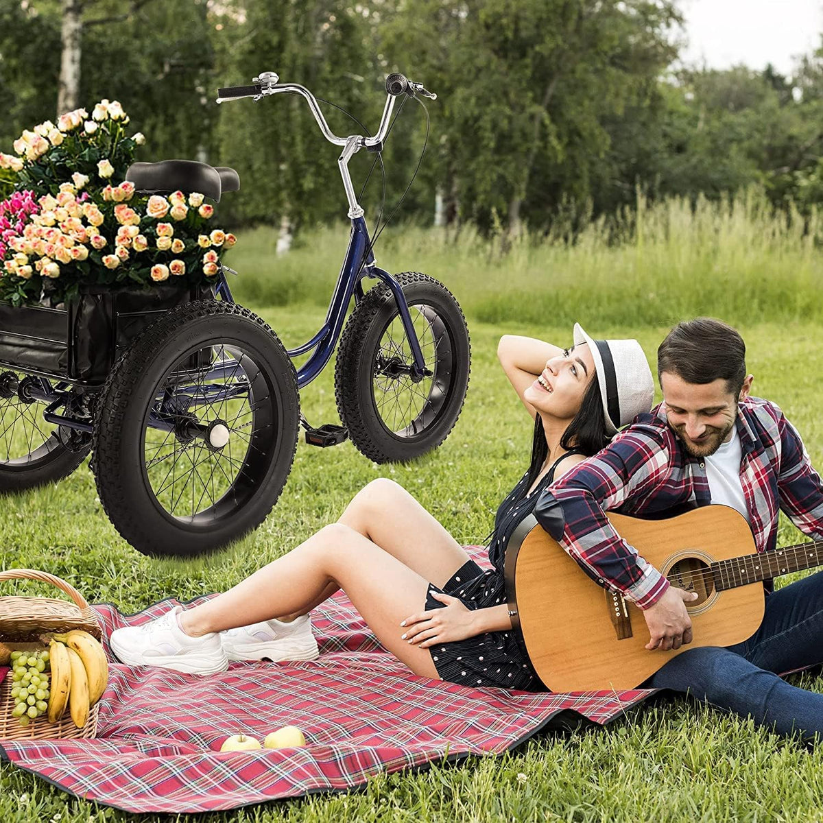 7 Speed 20" 3 Wheel Adult Tricycle with Basket I41144