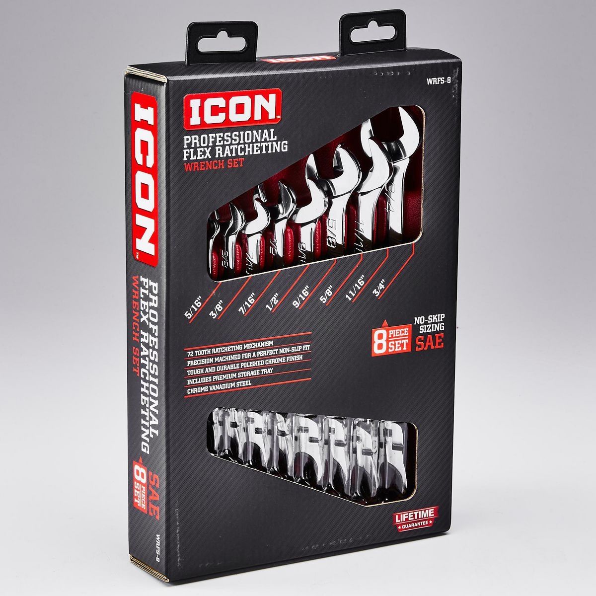8-Piece SAE Ratcheting Combination Wrench G690376