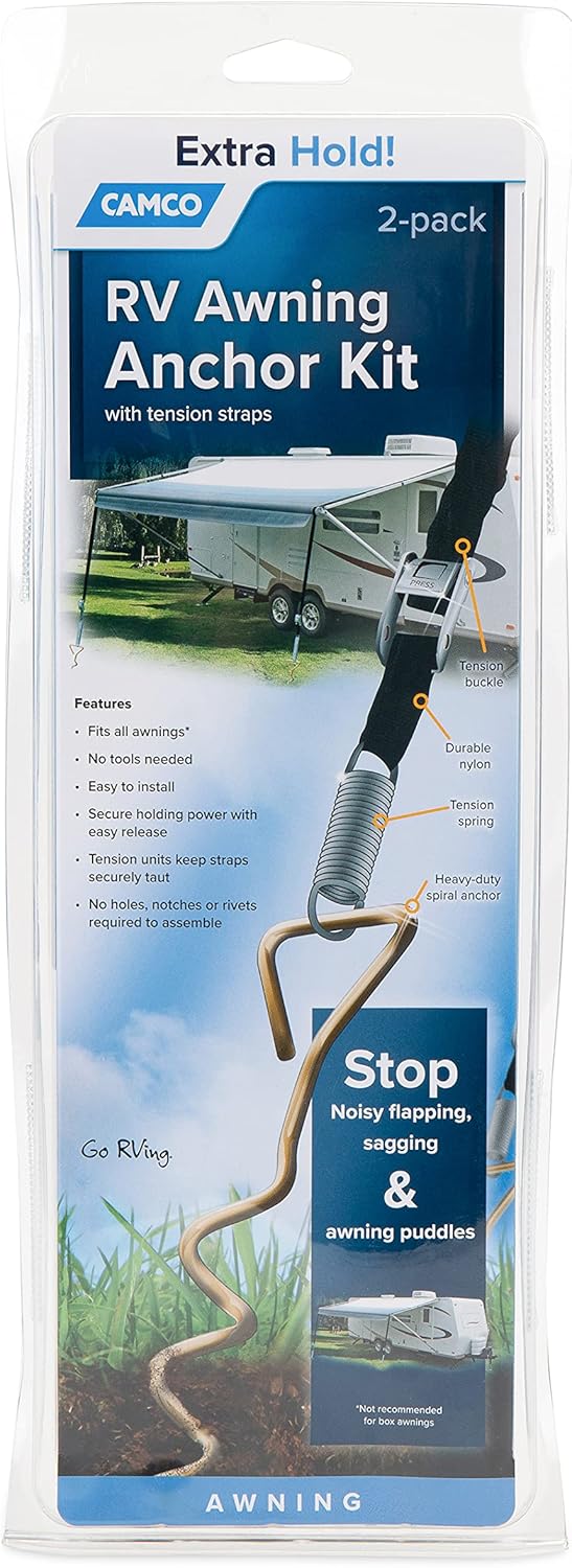 Awning Anchor Kit with Pull Tension Strap Pack of 2 Y697436