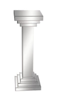 12" x 36" Silver Glass Mirrored Pedestal Table X9327