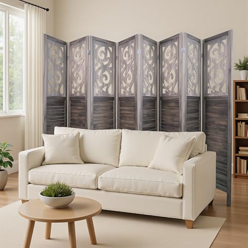 8 Panel Wood Peg Board Room Divider N613082