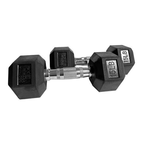 25 lbs Pair Rubber Hex Dumbbell G3883