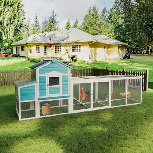120'' Large Wooden Chicken Coop with Run S7504