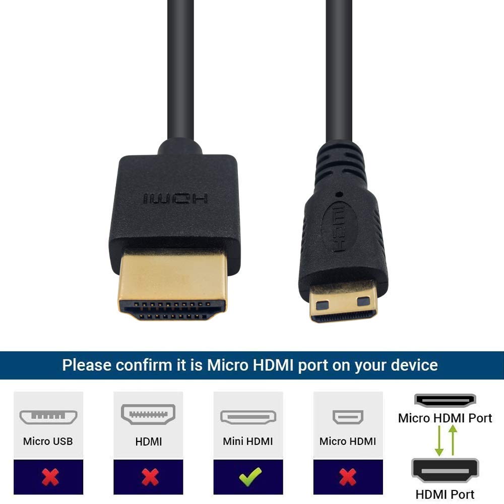 Mini HDMI to HDMI Coiled Cable 4K 1080p 3D 2.5M K469880